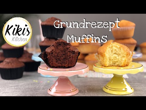 Einfaches Rezept für leckere Muffins | Schokomuffins & Vanillemuffins | Hell & Dunkel. 