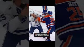 🥊Nurse Vs Carlo for hitting Mcdavid #nhl #fighting #connormcdavid #edmontonoilers #toronto