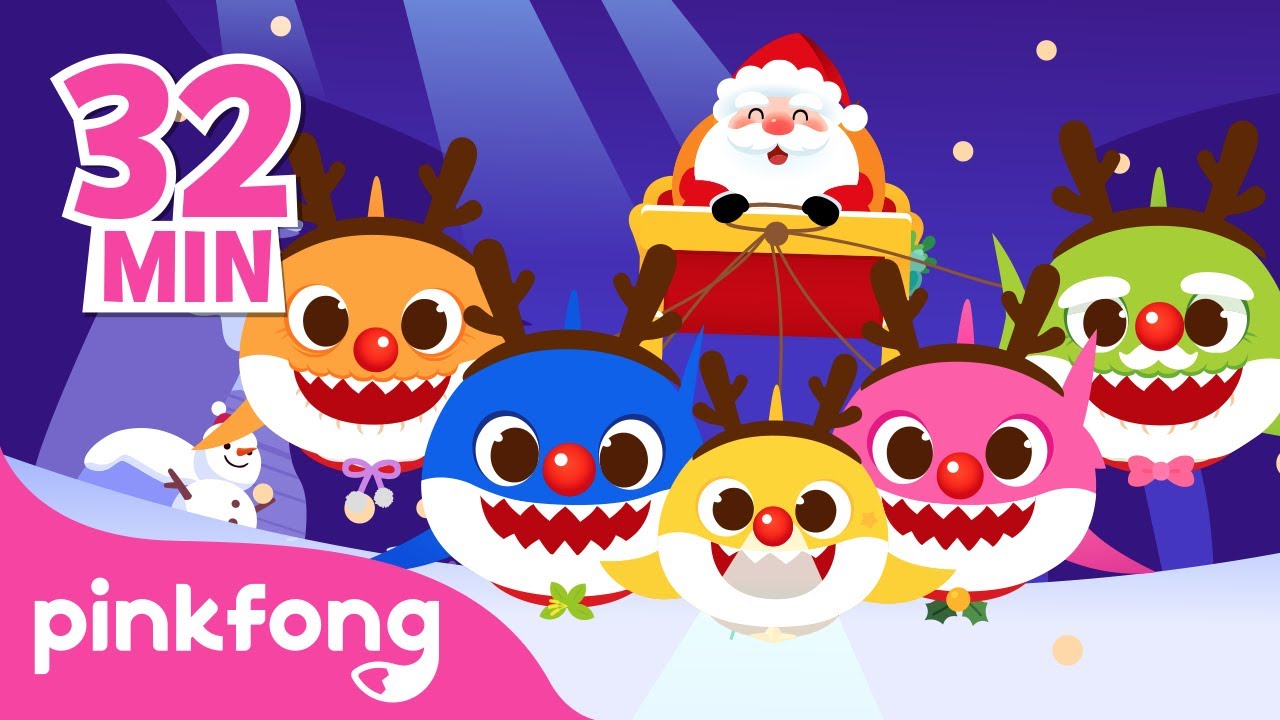 🎄Comptine Bébé Requin en Noël ! | +Comptines | Joyeux Noël | Pinkfong ! Chansons pour Enfants