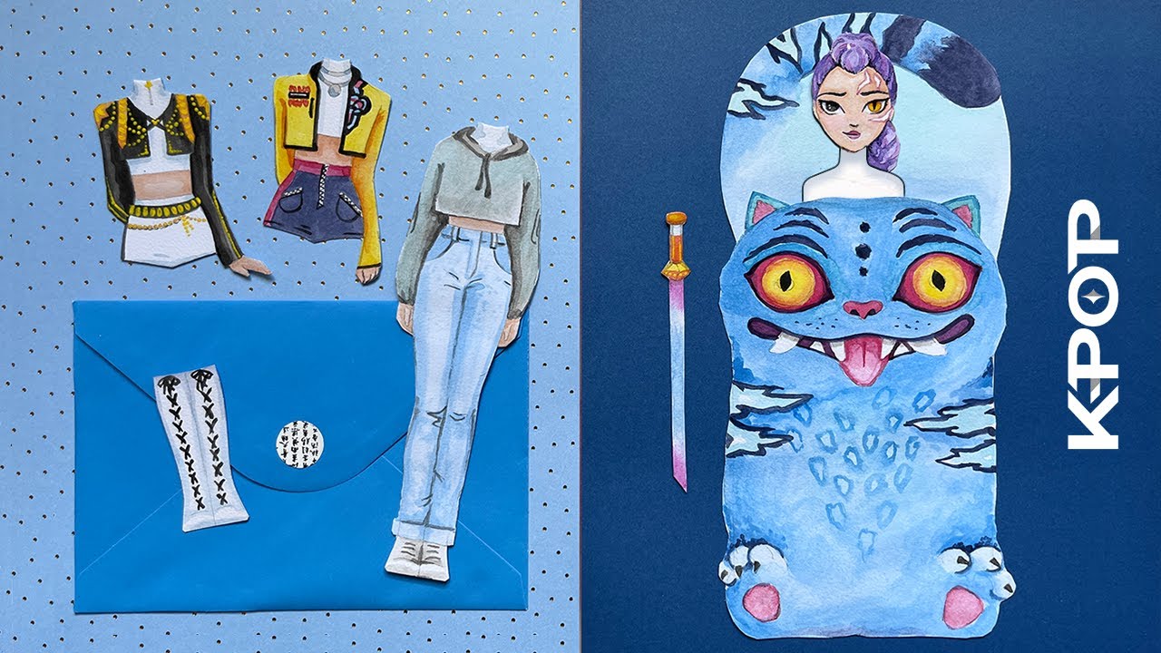 K-Pop Demon Hunters Paper Doll and Dollhouse DIY - YouTube