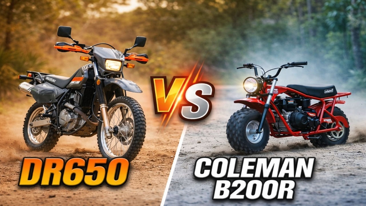 Taking the DR650 & Coleman minibike Off-Road for a Rip!