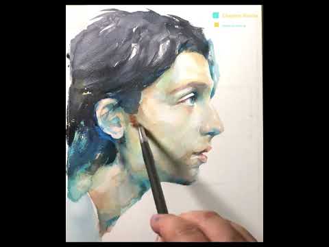 Watercolor Portrait painting Demo - Timothee Chalamet draw 티모시 샬라메 그리기, 초상화, 인물수채화 #shorts