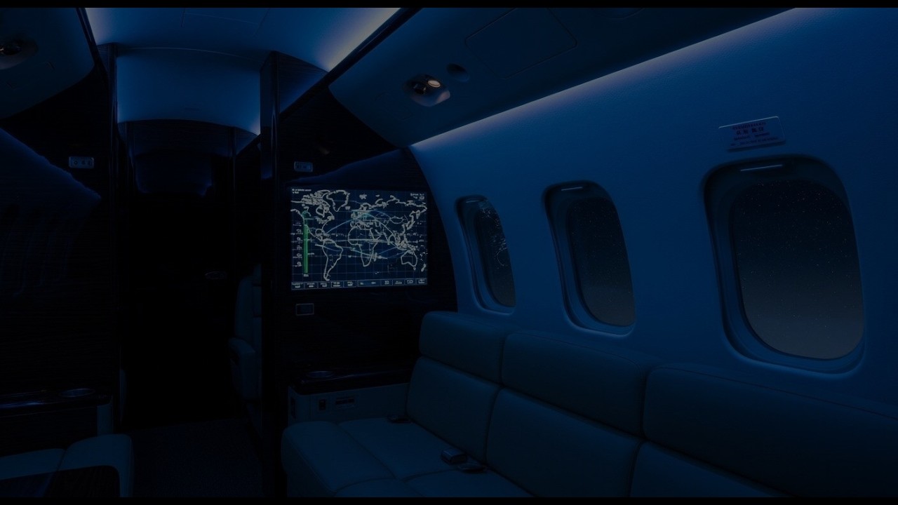 Sleep Above the Clouds, Drift Off at 30,000 ft | Dark Cabin Airplane White Noise (10 Hours)