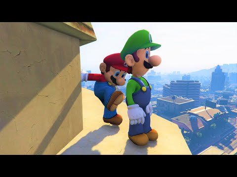 GTA 5 Mario vs Luigi Ragdolls Compilation #8 (Euphoria Physics Mod)