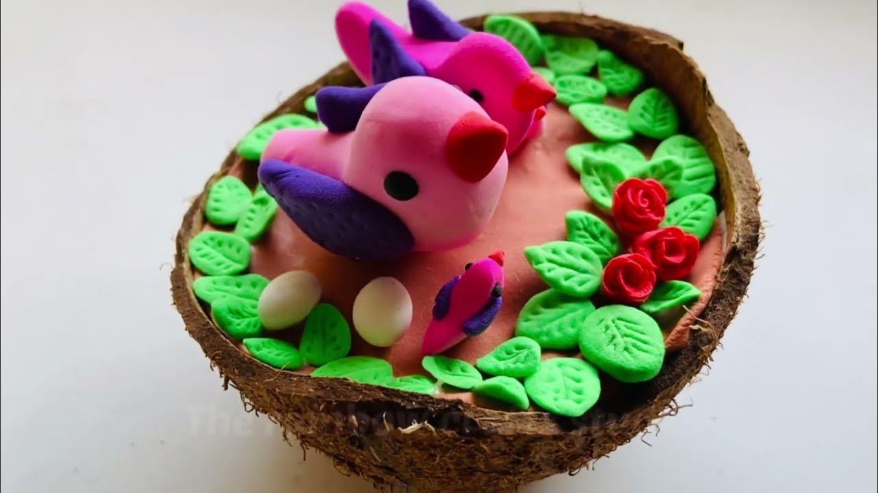 coconut shell decoration ideas polymer clay art YouTube