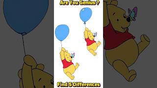 Are You Genius  Find 5 Differences Of Winnie The Pooh Cartoon Characters shorts different