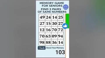Simple Brain Game for Seniors: Match the Numbers for Memory Boost #braintraining