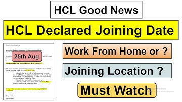 HCL  Declared Joining Date | Onboarding Date | HCL Joining Location | 25th August | #HclJoining #hcl
