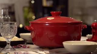 Oval ceramic cooking pot, 33cm/6L, Burgundy - Emile Henry