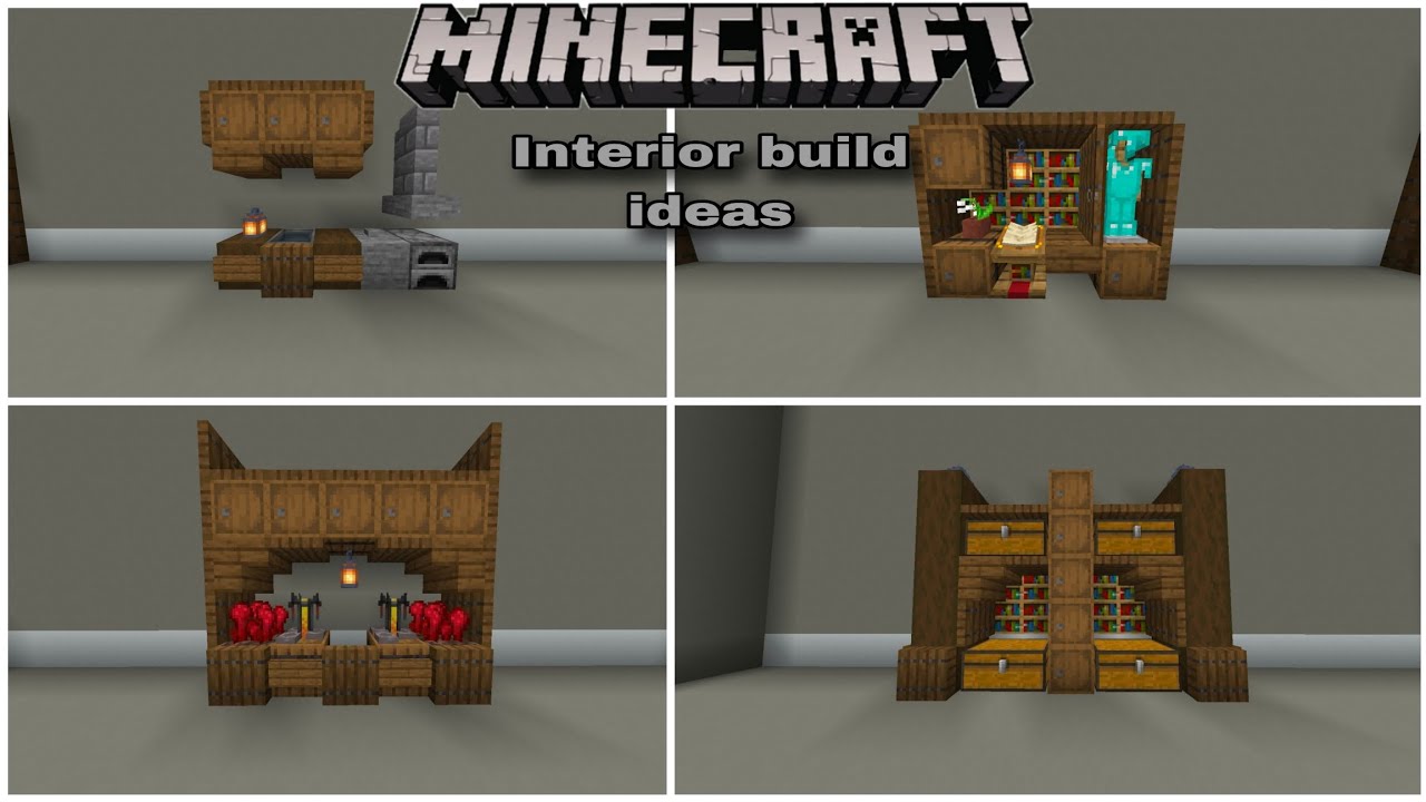 Minecraft ⛏️interior build ideas easy design for amazing look 😁 # ...