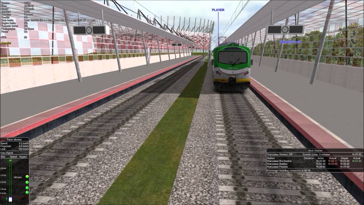 CMK - KM 98370 Otwock-Warszawa- Grodzisk Maz Open Rails / MsTs Test