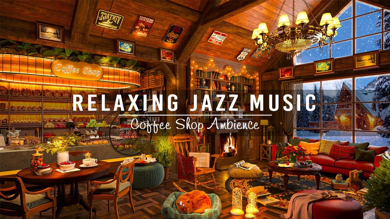 ⁣Soothing Jazz Instrumental Music & Cozy Coffee Shop Ambience ☕ Relaxing Jazz Music for Study, Wo