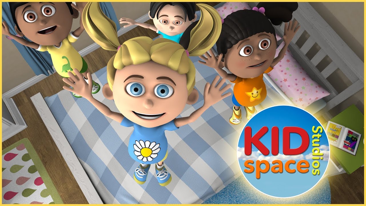 Five Little Monkeys (Jumping On The Bed) - Nursery Rhymes - KIDspace Studios