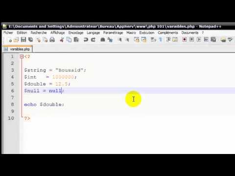 Tutorial php : 5 variables types