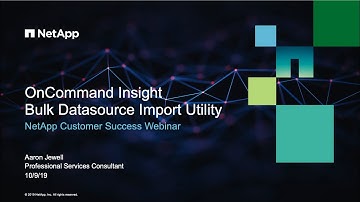 OnCommand Insight - Datasource Bulk Import Utility