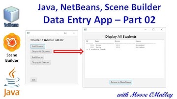 Java, NetBeans, SceneBuilder - Data Entry App - Part 02 - Display All Students