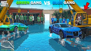 Franklin Blue Gang Vs Shinchan Green Gang Finding Car Underwater In GTA 5! screenshot 4