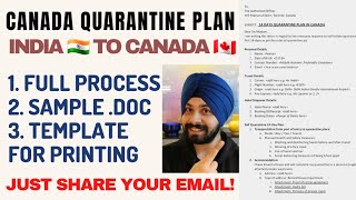 Canada Quarantine Plan in 2021: Ready to Use Template | India to Canada | International Students
