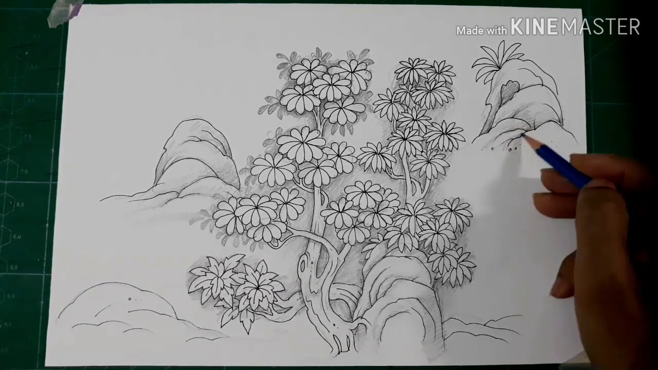 ป่า ต้นไม้ ภูเขา สอนวาดแบบง่ายๆทำตามได้โดยครูโย่