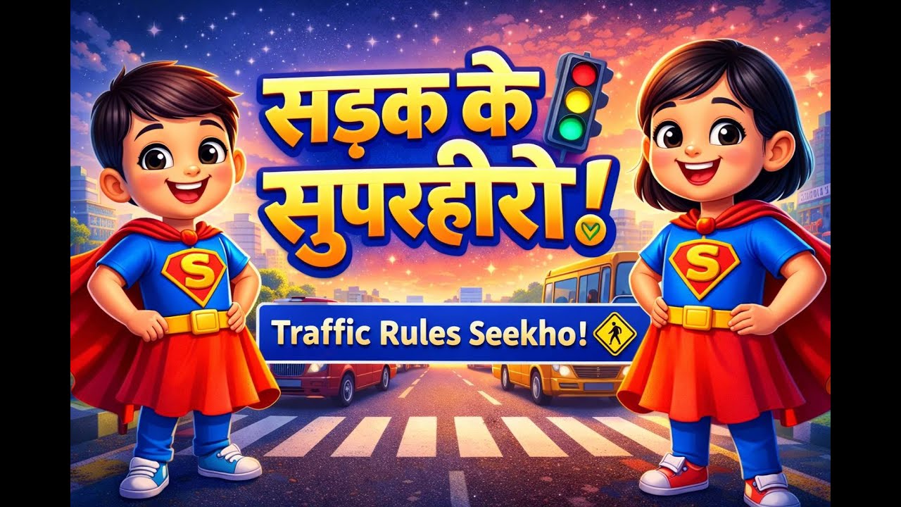 Sadak Ke Superhero 🚦🦸‍♂️ | Traffic Rules for Kids in Hindi | 
