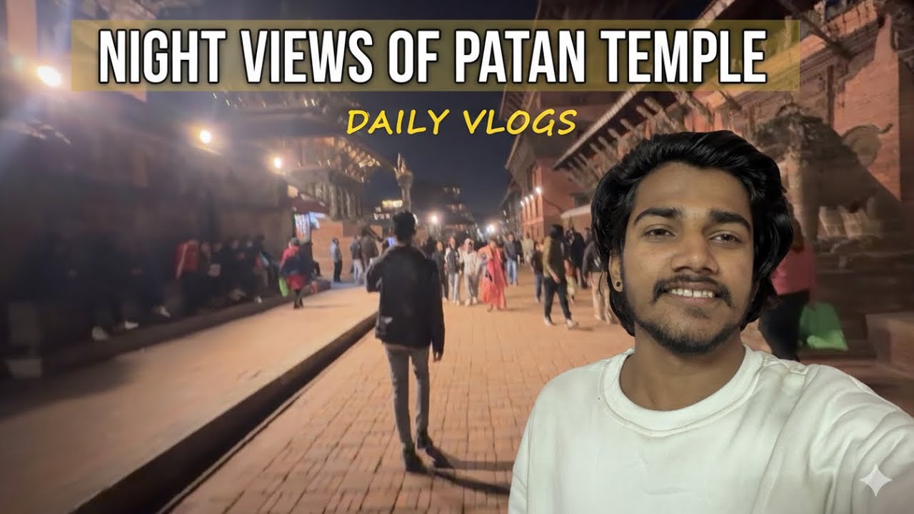 Night view of patan temple ( Krishna Temple) @arbinsinghvlogs 