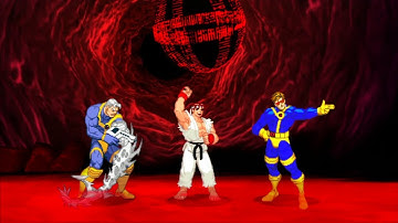 Marvel VS Capcom 2 - Ryu/Cable/Cyclops - Expert Difficulty Playthrough