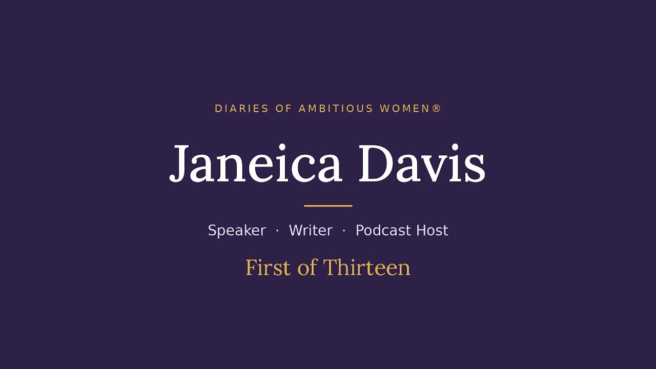 Janeica Davis — Speaker Reel