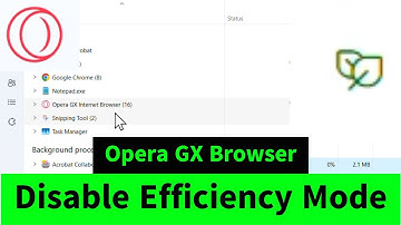 How to Disable Efficiency Mode for Opera GX Browser Permanently