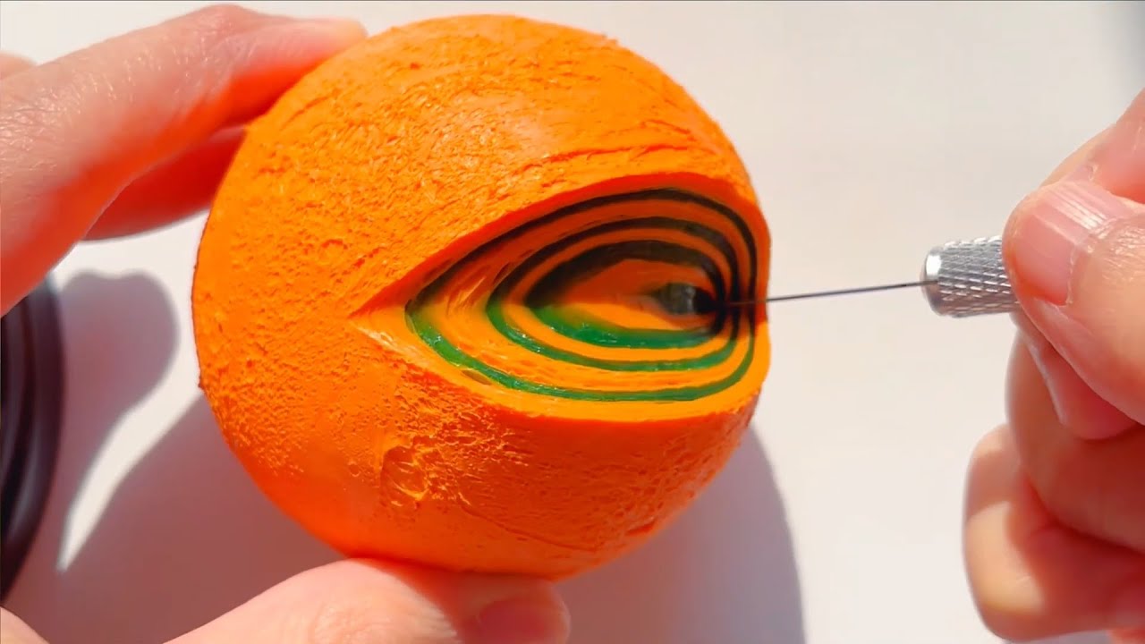 ASMR Colorful tape ball cutting Video of relaxation and satisfaction