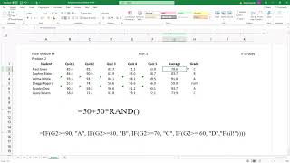 Excel Module 4 HW Problem 2