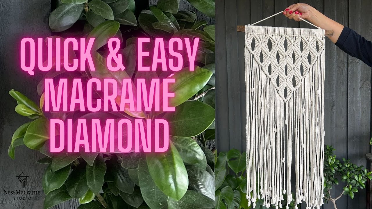 Quick & Easy Macramé Diamond | Beginner-Friendly Tutorial - YouTube