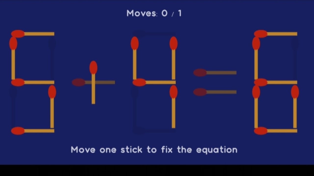 Game and math with matchsticks 