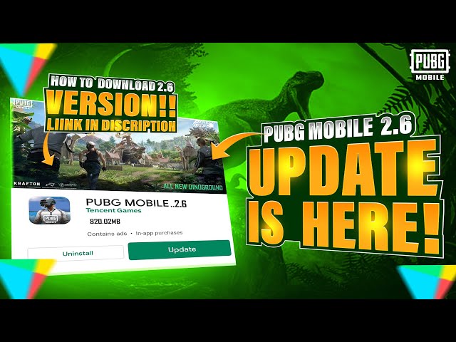 Notas de atualização do PUBG MOBILE 2.6