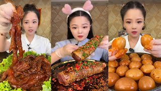 ASMR Mukbang |"BIG BITE" Chinese Girls Eating Pork Belly" Enjoying Delicious Treats, 음식 먹방 모음이 #787