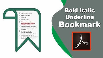 How to Bold Italic Underline bookmark text in pdf using adobe acrobat pro 2017