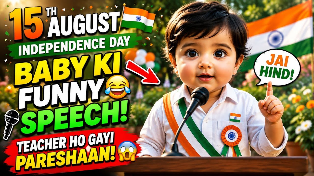 Baby Ne Di 15 August Ki Funny Speech 😂🇮🇳 | Teacher Ho Gayi Pareshan | Independence Day Special