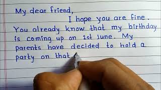 Birthday invitation letter  || Invitation card for birthday party || Write a letter to your friend.