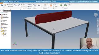 Video Tutorial: How to make a basic metal office desk in just 5 minutes with Autodesk Inventor