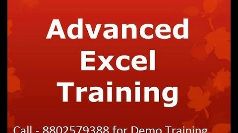 Advanced Excel Online Course in Hindi Call +91 8802579388