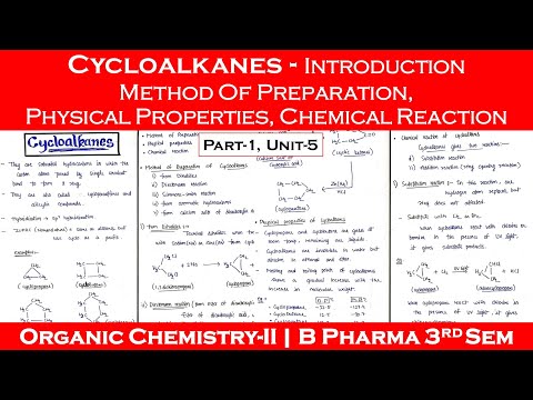 cycloalkanes | preparation of cycloalkanes | reaction of cycloalkanes | physical properties | Part-1