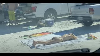 Driving on Daytona Beach, Florida, March 2020