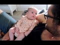 2 month old babys cute conversation with her daddy