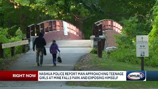 Nashua police report man approaching teenage girls at Mine Falls Park and exposing herself