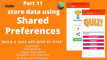 Simple Quiz App- Android Shared Preferences-store data using shared preferences tutorial