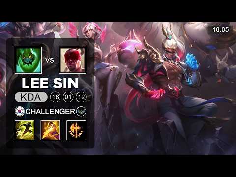 Lee Sin vs Zac Jungle - KR Challenger - Patch 16.05 Season 16