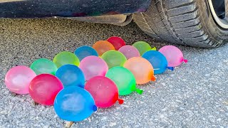 Experiment Car vs Water Balloons | Crushing crunchy & soft things by car