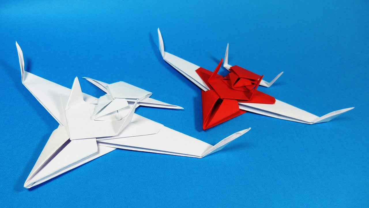 How to make origami fighter plane DIY paper airplane - YouTube