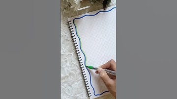 💚💙 aesthetic page border design for school project 💙💚 #shorts #frontpage #borderart