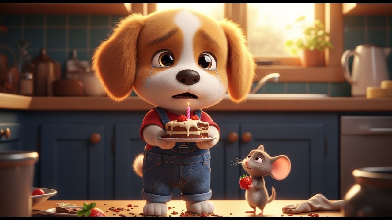 Puppy Hero Life | Puppy Clumsy in the Kitchen 🎂 His Birthday Cake for Dad Gets Eaten by Little Mouse