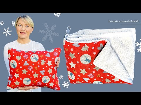 How To Make A Cushion Blanket For Home Or Travel With Sewing Trick / To Sell Or Give As A Gift